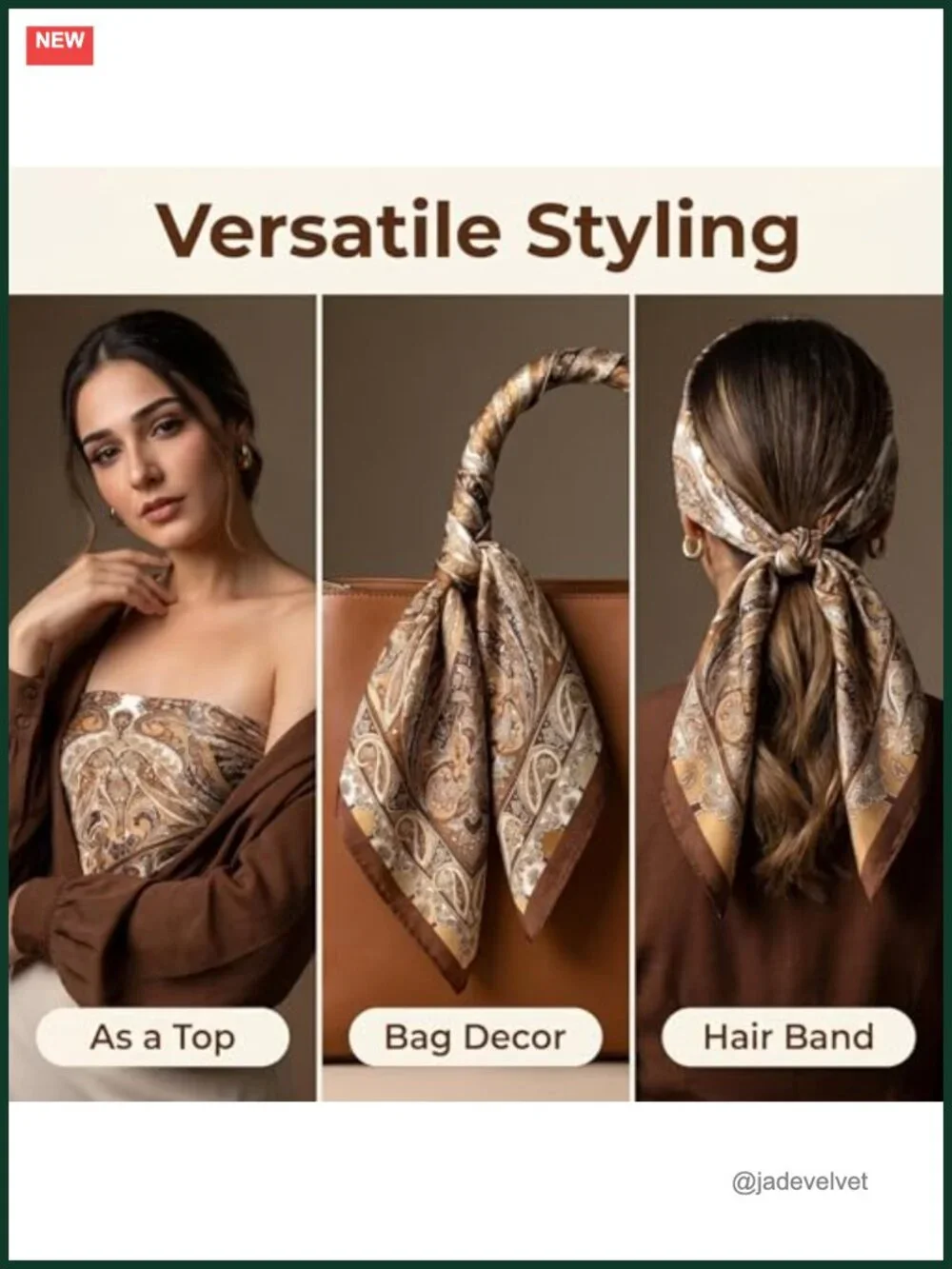 Satin Scarf Square Hair Bandana Silk Like Headscarf Women Accessories Fashion